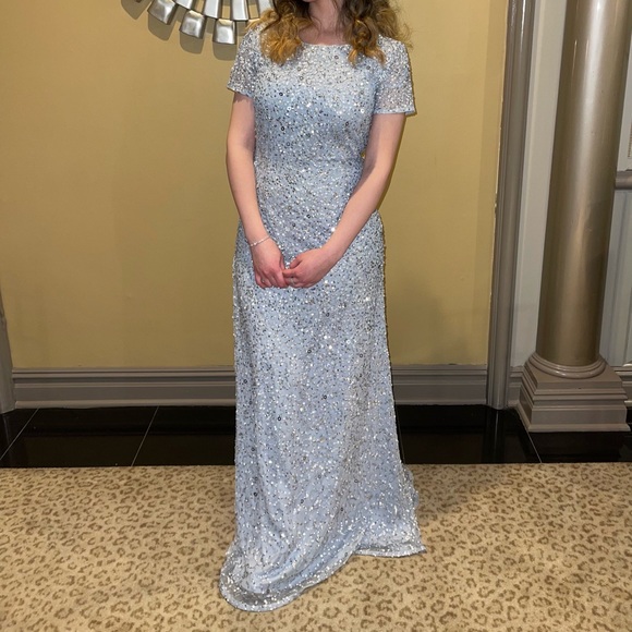 Adrianna Papell Scoop Back Sequin Gown - Picture 1 of 3